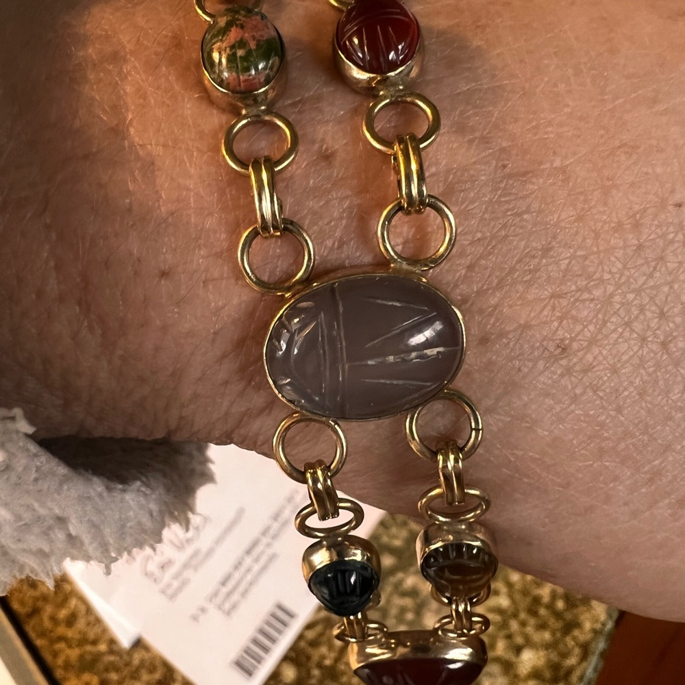 CARLA - Double link scarab bracelet - Picture 6 of 10